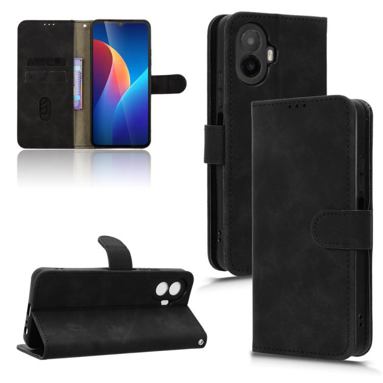 

For TCL K70 5G Skin Feel Magnetic Flip Leather Phone Case(Black)