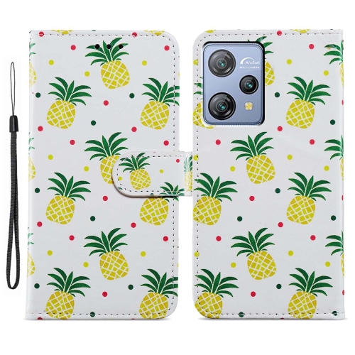 

For Blackview A53 Pro Painted Pattern Horizontal Flip Leather Phone Case(Pineapple)