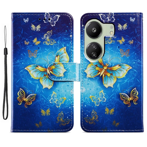 

For Xiaomi Redmi 13C 4G Painted Pattern Horizontal Flip Leather Phone Case(Butterfly)