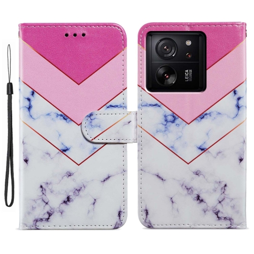 

For Xiaomi 13T 5G Painted Pattern Horizontal Flip Leather Phone Case(Smoke Marble)