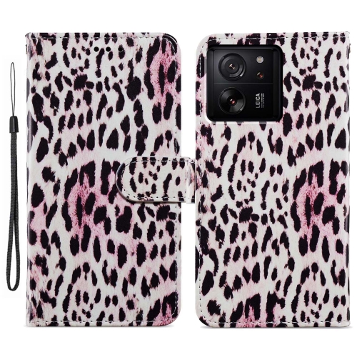 

For Xiaomi 13T 5G Painted Pattern Horizontal Flip Leather Phone Case(Leopard)