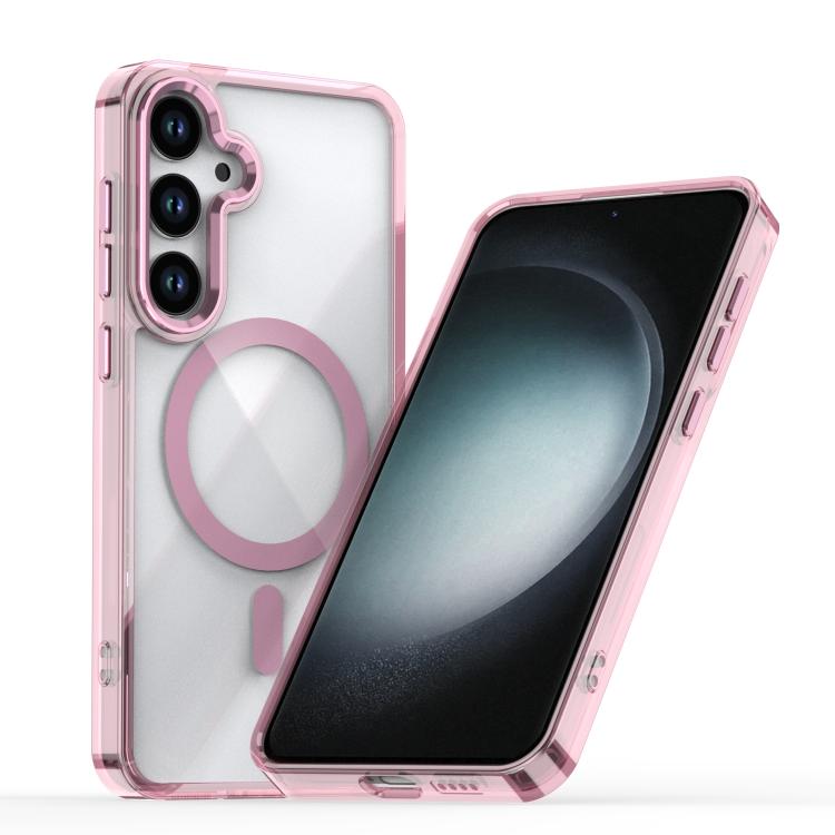 For Samsung Galaxy S24 5G MagSafe Magnetic Clear Phone Case(Pink)