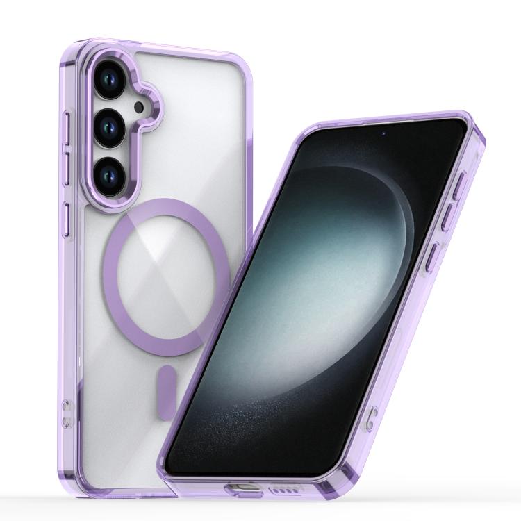 

For Samsung Galaxy S24+ 5G MagSafe Magnetic Clear Phone Case(Purple)