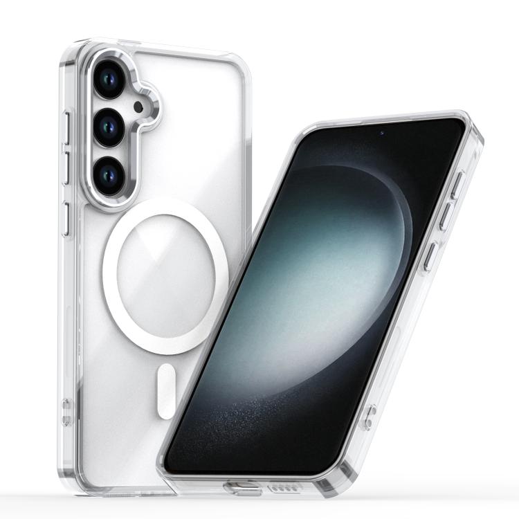 

For Samsung Galaxy S25 5G MagSafe Magnetic Clear Phone Case(White)
