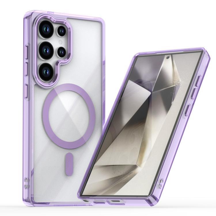 

For Samsung Galaxy S25 Ulltra 5G MagSafe Magnetic Clear Phone Case(Purple)