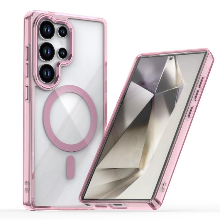 

For Samsung Galaxy S25 Ulltra 5G MagSafe Magnetic Clear Phone Case(Pink)