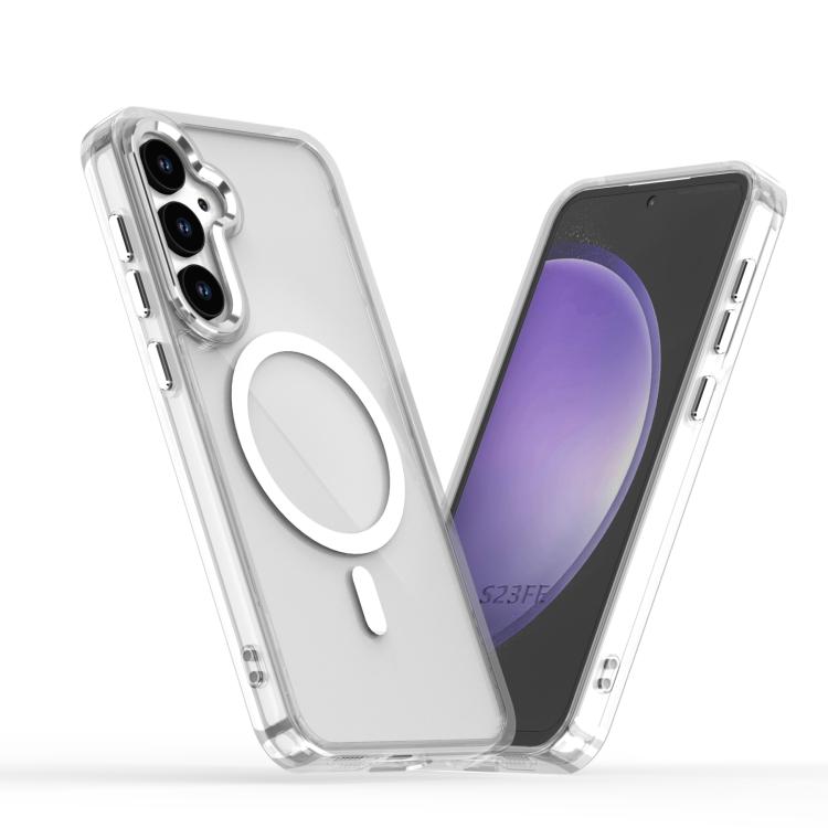 

For Samsung Galaxy S23 FE 5G MagSafe Magnetic Clear Phone Case(White)