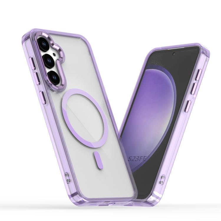 

For Samsung Galaxy S23 FE 5G MagSafe Magnetic Clear Phone Case(Purple)