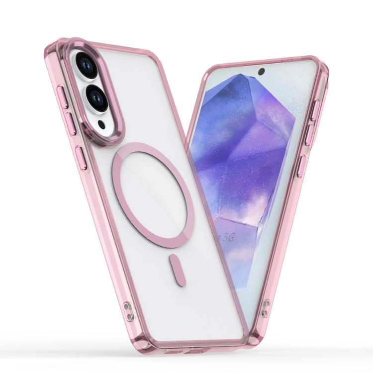 

For Samsung Galaxy S25 Edge 5G MagSafe Magnetic Clear Phone Case(Pink)