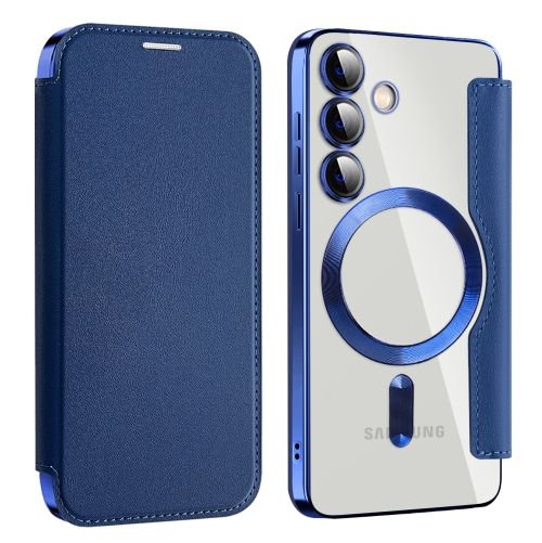 

For Samsung Galaxy S24 5G MagSafe Magnetic RFID Anti-theft Leather Phone Case(Royal Blue)