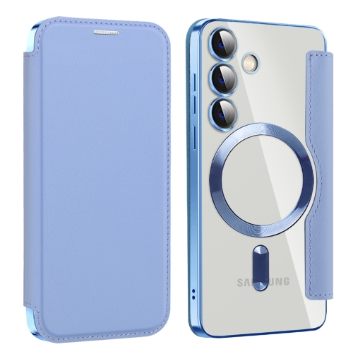 For Samsung Galaxy S24 5G MagSafe Magnetic RFID Anti-theft Leather Phone Case(Sierra Blue) фотоэпилятор poco case 4061 blue