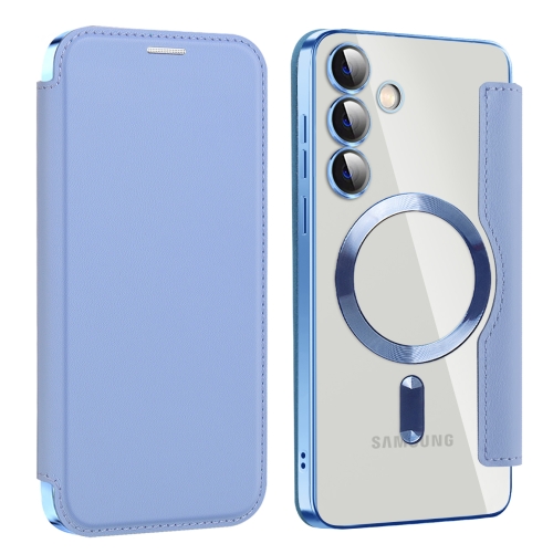 

For Samsung Galaxy S24+ 5G MagSafe Magnetic RFID Anti-theft Leather Phone Case(Sierra Blue)