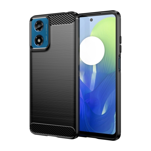 

For Motorola Moto G24 Brushed Texture Carbon Fiber TPU Phone Case(Black)