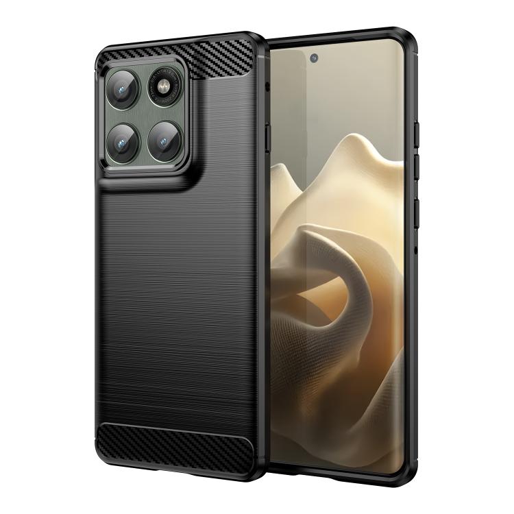 

For Motorola Edge 60 Pro Carbon Fiber Brushed Texture TPU Phone Case(Black)