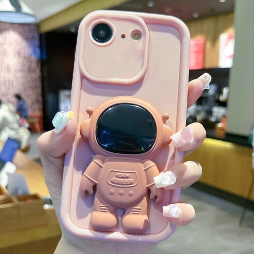 

For iPhone 7 / 8 / SE 2020 Astronaut 3D Relief Holder TPU + PC Full Coverage Phone Case(Pink)