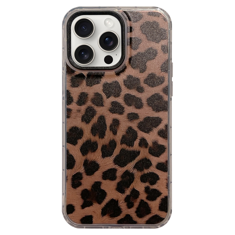 

For iPhone 15 Pro Dual-sided IMD Leopard Print PC + TPU Phone Case