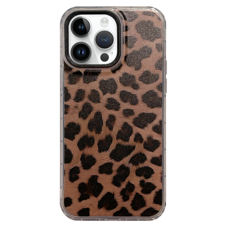 

For iPhone 14 Pro Dual-sided IMD Leopard Print PC + TPU Phone Case