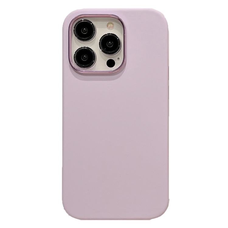 

For iPhone 15 Pro Max Electroplated Metal Lens Frame Design MagSafe Silicone Phone Case(Purple)