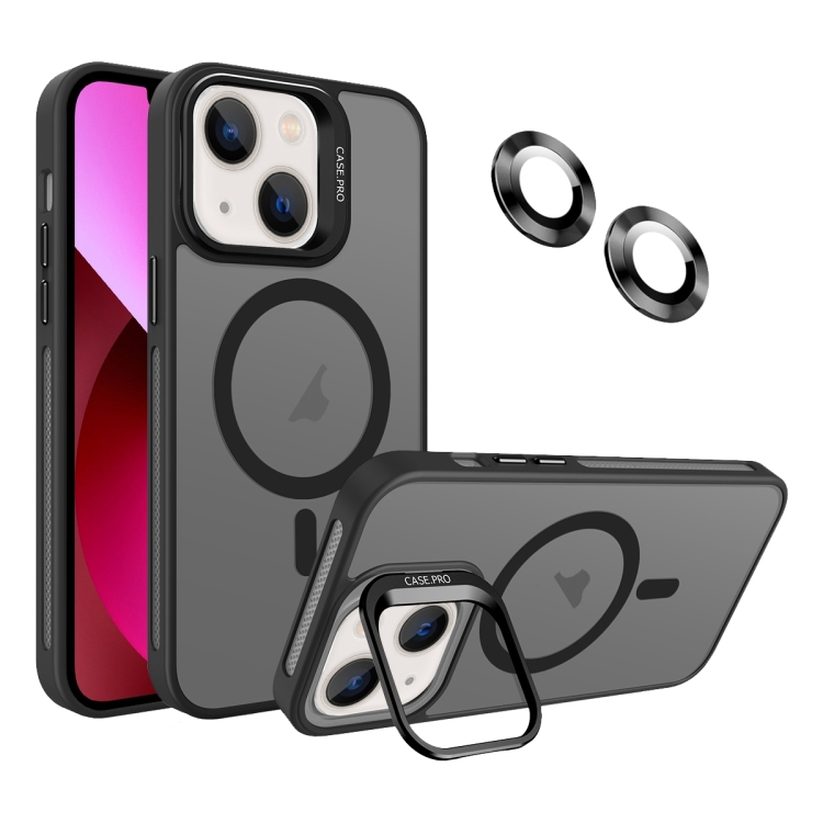 

For iPhone 13 Invisible Lens Holder MagSafe Phone Case(Black)