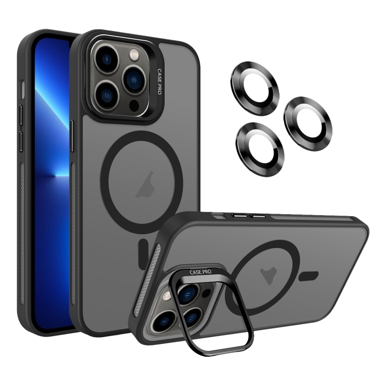 

For iPhone 13 Pro Invisible Lens Holder MagSafe Phone Case(Black)