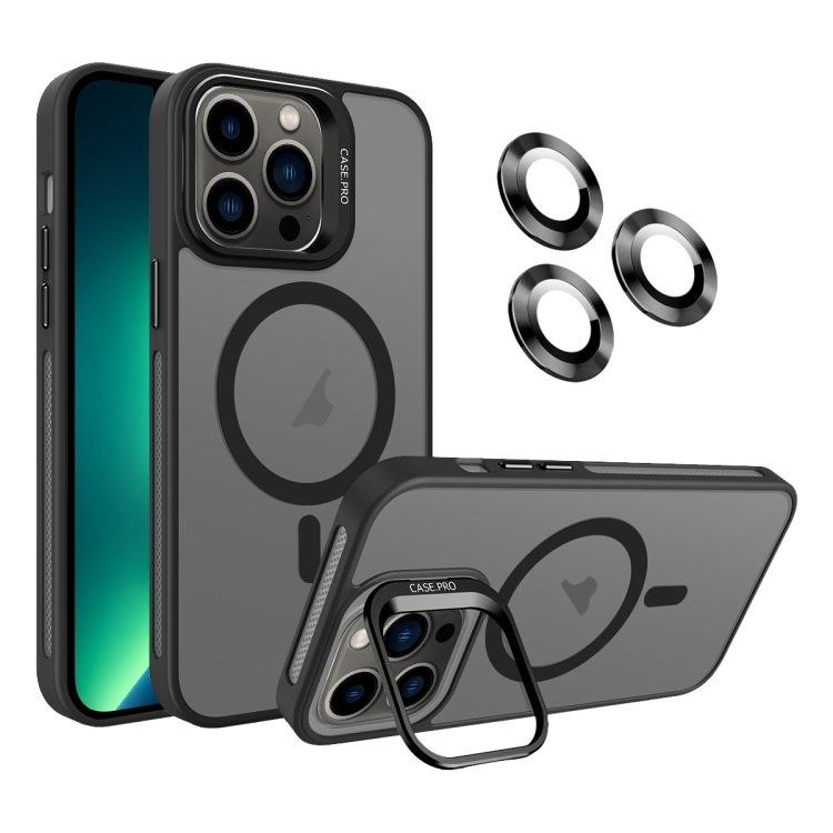 

For iPhone 13 Pro Max Invisible Lens Holder MagSafe Phone Case(Black)