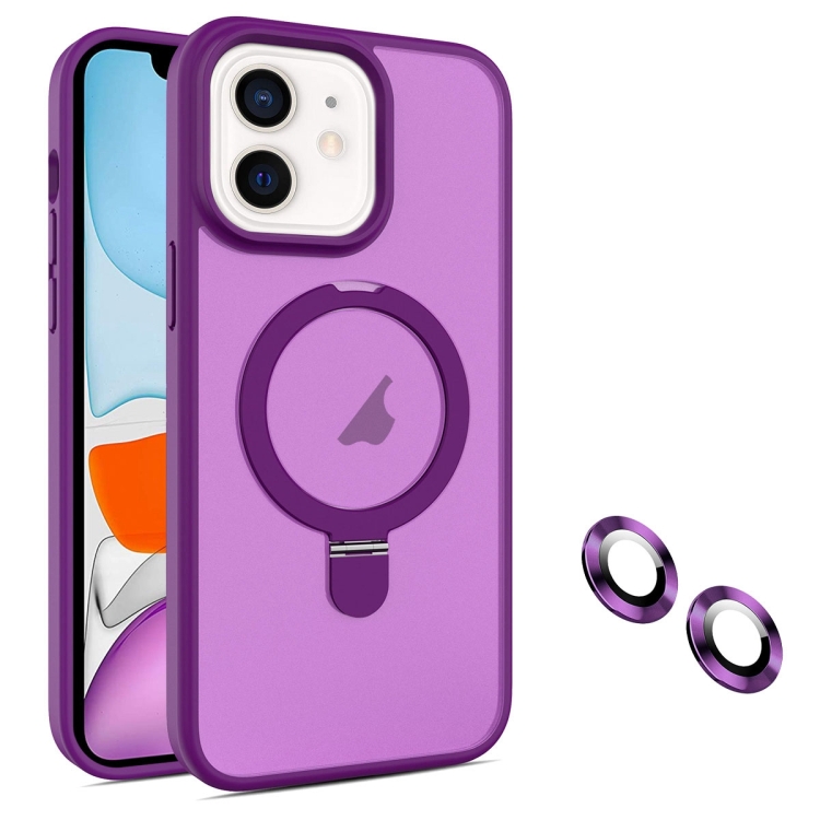 

For iPhone 11 MagSafe Magnetic Holder Phone Case(Dark Purple)
