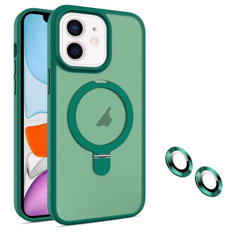 

For iPhone 11 MagSafe Magnetic Holder Phone Case(Dark Green)