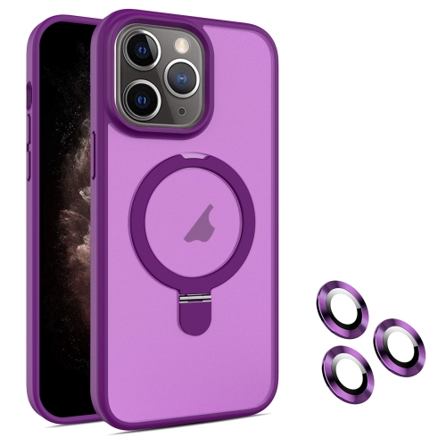 

For iPhone 11 Pro Max MagSafe Magnetic Holder Phone Case(Dark Purple)