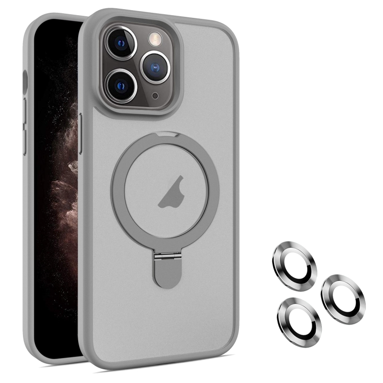 

For iPhone 11 Pro Max MagSafe Magnetic Holder Phone Case(Grey)