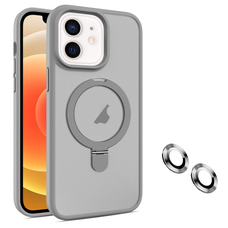 

For iPhone 12 MagSafe Magnetic Holder Phone Case(Grey)
