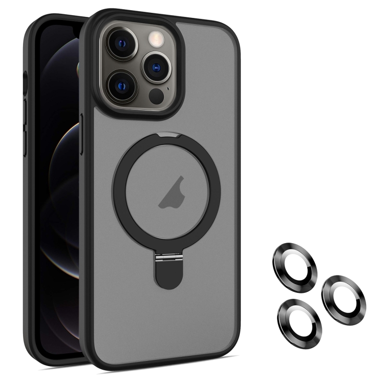 

For iPhone 12 Pro MagSafe Magnetic Holder Phone Case(Black)