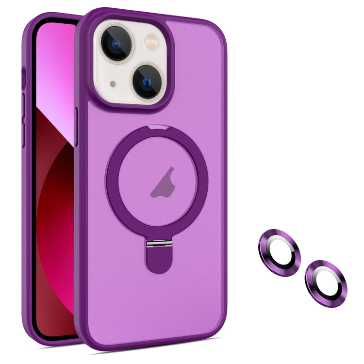 

For iPhone 13 MagSafe Magnetic Holder Phone Case(Dark Purple)