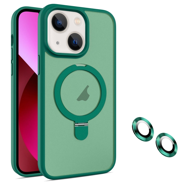 

For iPhone 13 MagSafe Magnetic Holder Phone Case(Dark Green)