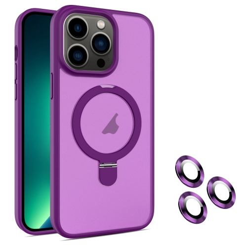 

For iPhone 13 Pro MagSafe Magnetic Holder Phone Case(Dark Purple)