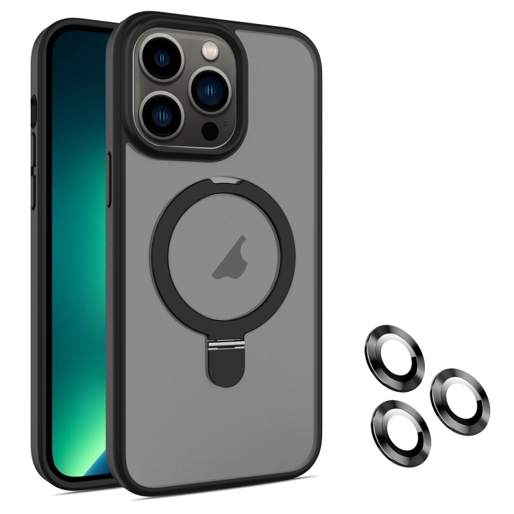 

For iPhone 13 Pro Max MagSafe Magnetic Holder Phone Case(Black)