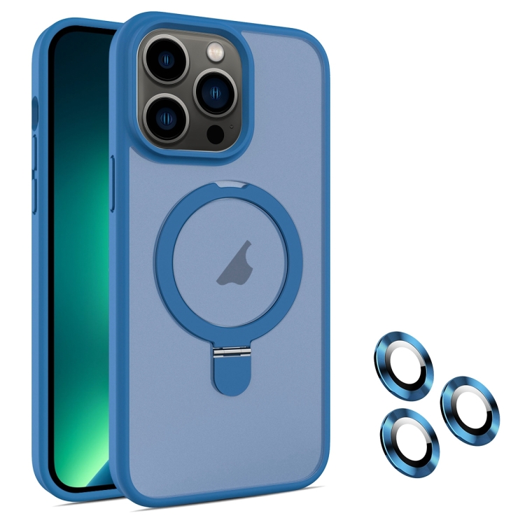 

For iPhone 13 Pro Max MagSafe Magnetic Holder Phone Case(Blue)