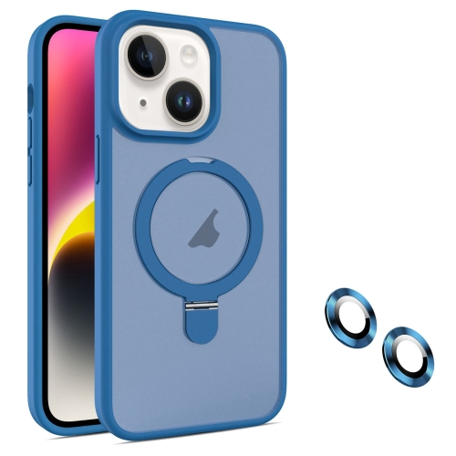 

For iPhone 14 Plus MagSafe Magnetic Holder Phone Case(Blue)