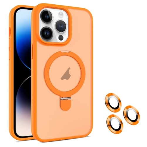 

For iPhone 14 Pro MagSafe Magnetic Holder Phone Case(Orange)