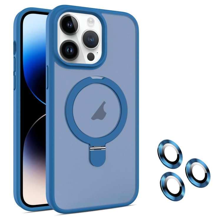 

For iPhone 14 Pro MagSafe Magnetic Holder Phone Case(Blue)