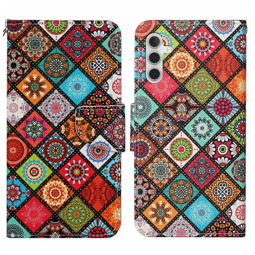 

For Samsung Galaxy A05S Colored Drawing Pattern Leather Phone Case(Ethnic Style)