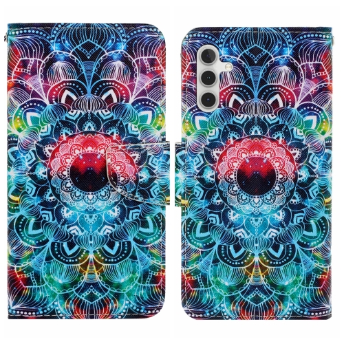 

For Samsung Galaxy A05S Colored Drawing Pattern Leather Phone Case(Mandala)