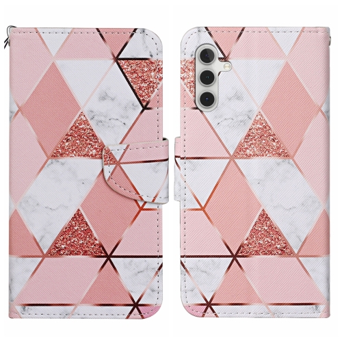 

For Samsung Galaxy A15 Colored Drawing Pattern Leather Phone Case(Marble)