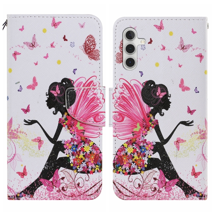 

For Samsung Galaxy S24 5G Colored Drawing Pattern Leather Phone Case(Dancing Girl)