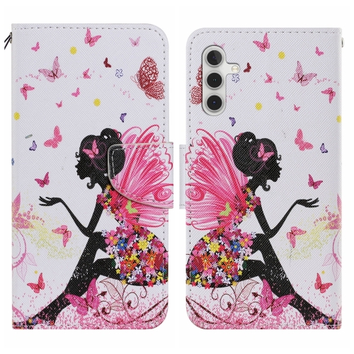 

For Samsung Galaxy S24+ 5G Colored Drawing Pattern Leather Phone Case(Dancing Girl)