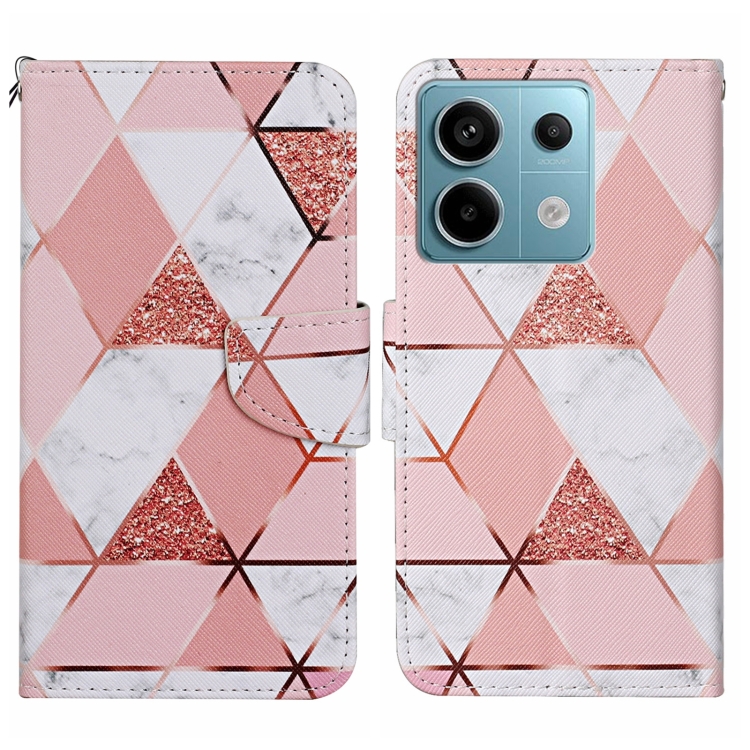 

For Xiaomi Redmi Note 13 Pro Colored Drawing Pattern Leather Phone Case(Marble)