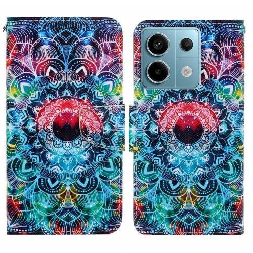 

For Xiaomi Redmi Note 13 Pro Colored Drawing Pattern Leather Phone Case(Mandala)