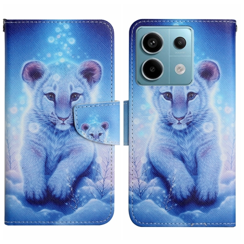 

For Xiaomi Redmi Note 13 Pro Colored Drawing Pattern Leather Phone Case(Little Leopard)