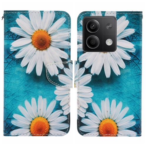 For Xiaomi Redmi Note 13 Colored Drawing Pattern Leather Phone Case(Daisy) for xiaomi redmi note 13 colored drawing pattern leather phone case owl