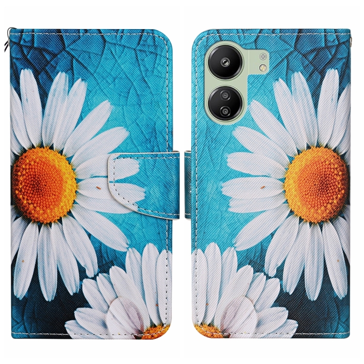 

For Xiaomi Redmi 13C Colored Drawing Pattern Leather Phone Case(Chrysanthemum)