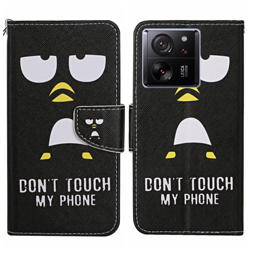 For Xiaomi Redmi 13T Colored Drawing Pattern Leather Phone Case(Penguin) for xiaomi redmi 13t colored drawing pattern leather phone case penguin